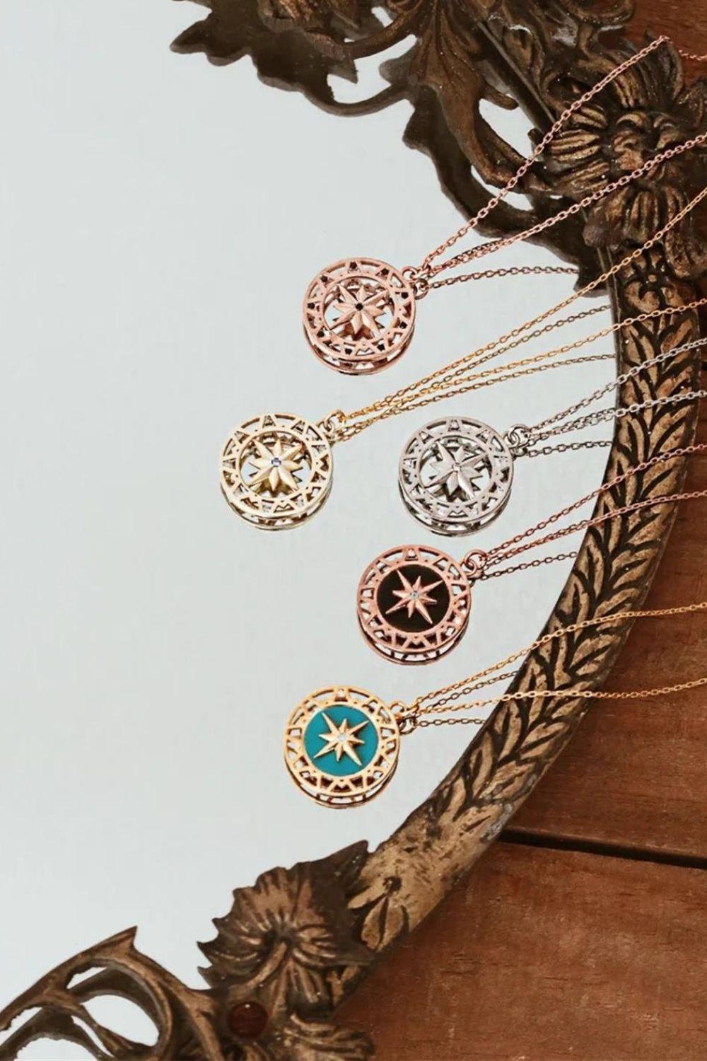 Linya Jewellery-Turkuaz Mineli Kutup Yıldız Kolye-Kolye-1-fleurdirect.live