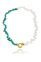 Linya Jewellery-Turkuaz Taşlı İnci Kolye-Kolye-1-fleurdirect.live