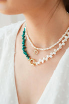 Linya Jewellery-Turkuaz Taşlı İnci Kolye-Kolye-2-fleurdirect.live