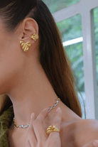Linya Jewellery-Vory Amorf Kalp Küpe Gold-Küpe-2-fleurdirect.live