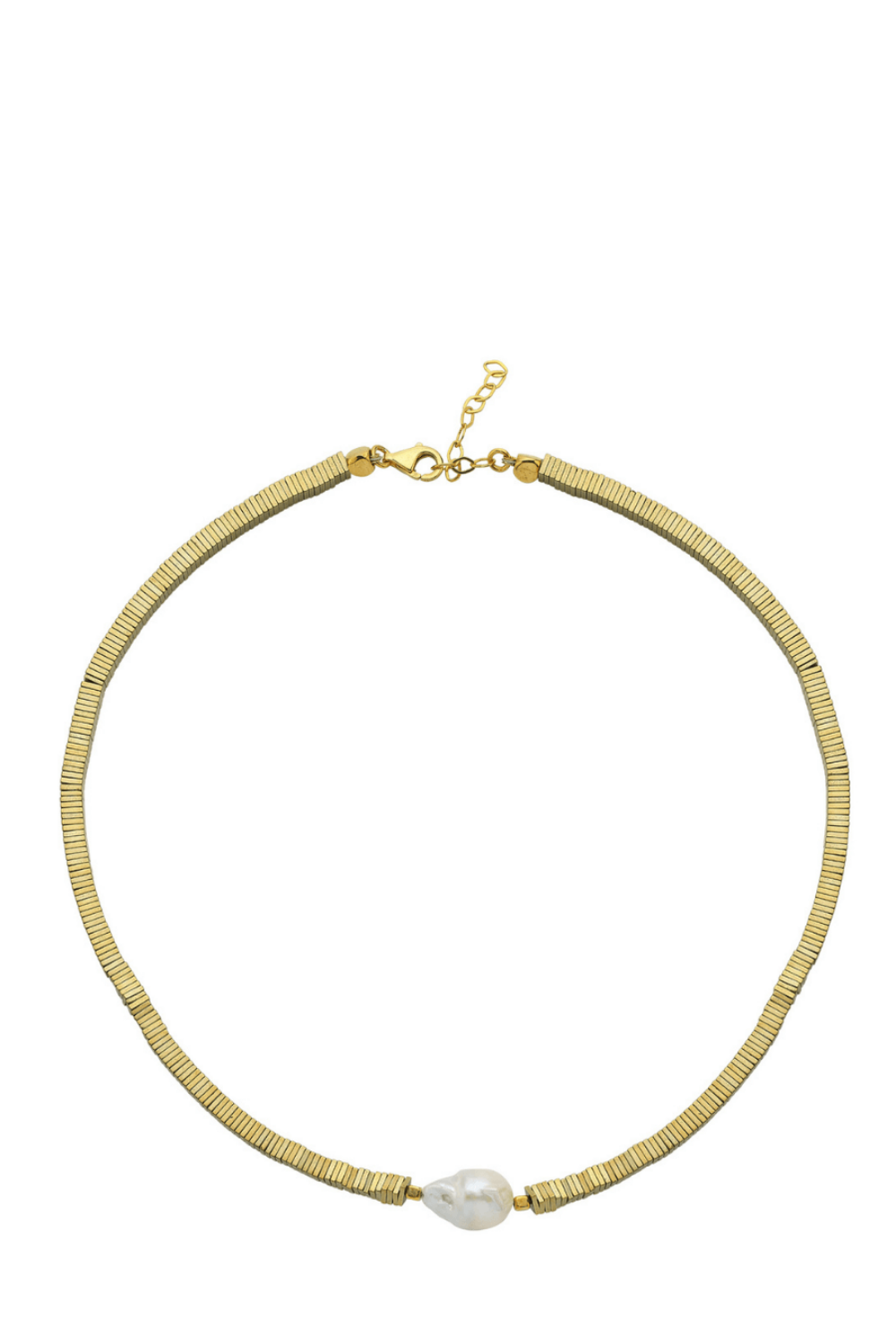 Linya Jewellery-Yarn Barok İncili Hematit Taşlı Kolye-Kolye-1-fleurdirect.live