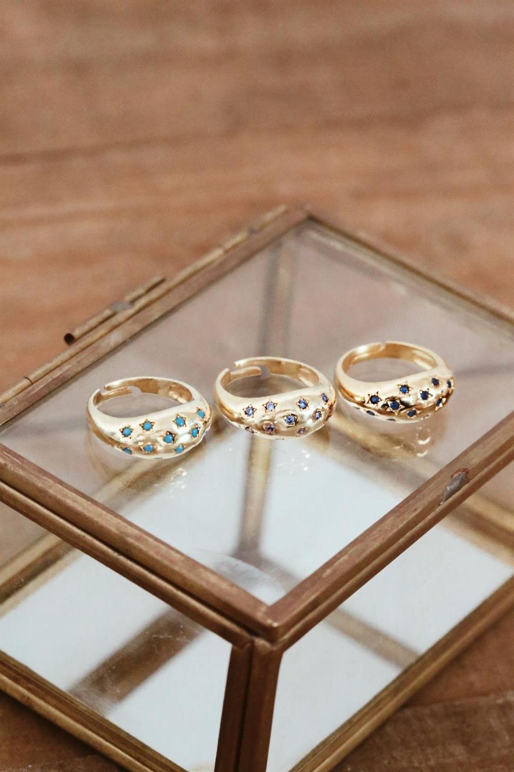 Linya Jewellery-Yıldız Lacivert Taşlı Yüzük-Yüzük-3-fleurdirect.live