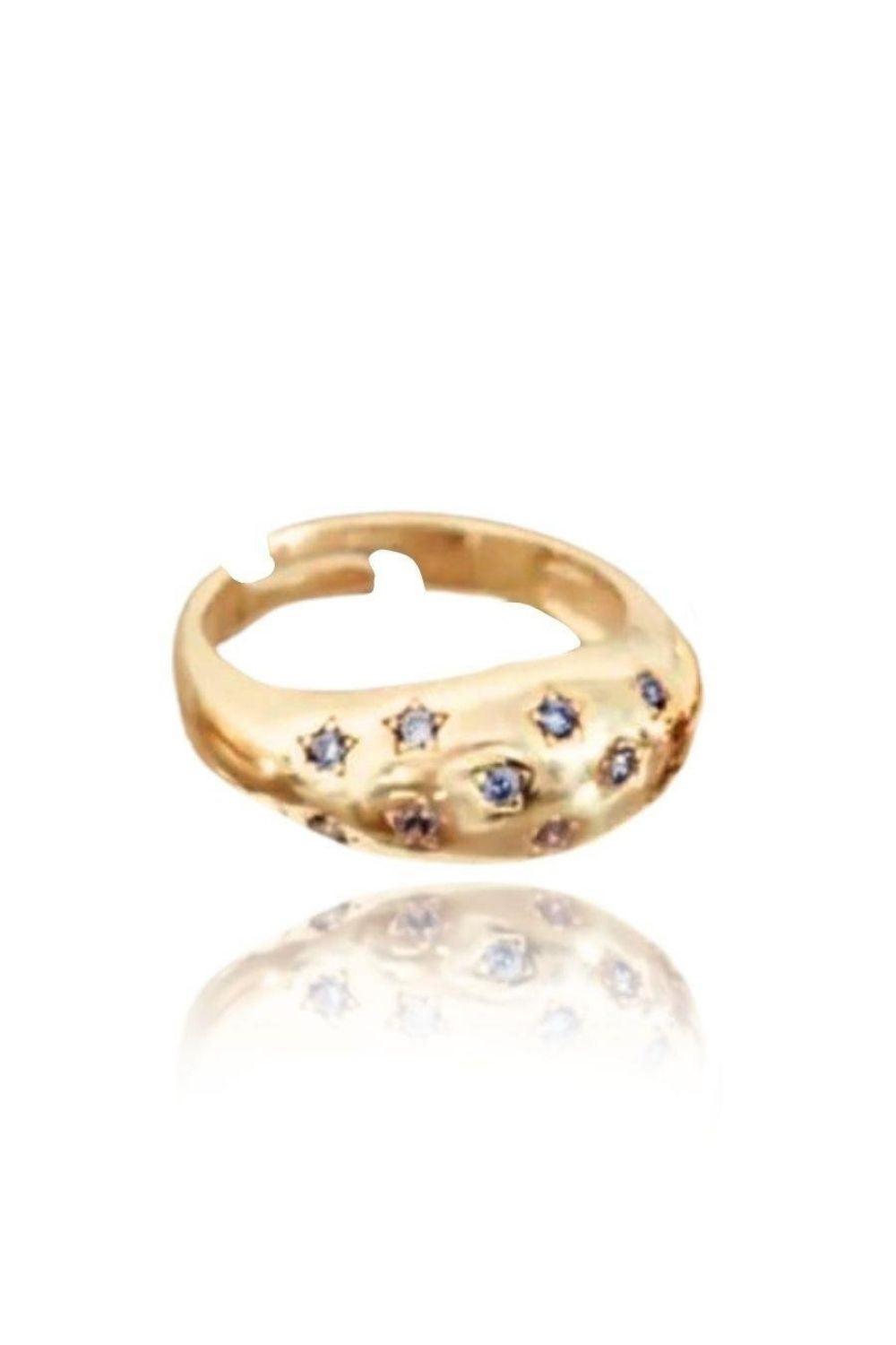 Linya Jewellery-Yıldız Lila Taşlı Yüzük-Yüzük-1-fleurdirect.live