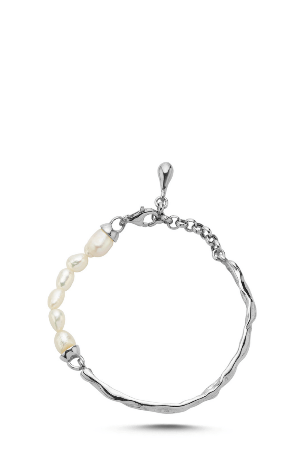 Linya Jewellery-Yira Kelepçe İnci Bileklik Gümüş-Bileklik-1-fleurdirect.live