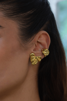 Linya Jewellery-Yora Amorf Kıkırdak Küpe Gold-Küpe-3-fleurdirect.live