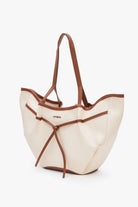 Loventa-Large Tote Bag Bej & Taba Ni̇esha-Omuz Çantası-3-fleurdirect.live