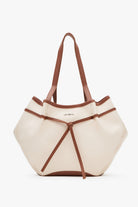Loventa-Large Tote Bag Bej & Taba Ni̇esha-Omuz Çantası-5-fleurdirect.live