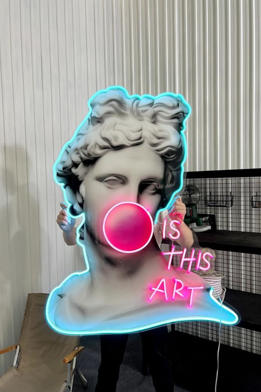 Lujolab.-Neonlu 'This Is Art' Pleksi David Tablosu-Tablo-1-fleurdirect.live