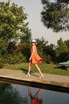 Lunaire Studio-Chery Brandy Rose - Turuncu Mİni Elbise-Elbise-4-fleurdirect.live