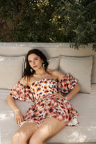 Lunaire Studio-Viola Penny Orange -Çiçek Desenli Volanlı Elbise-Elbise-3-fleurdirect.live