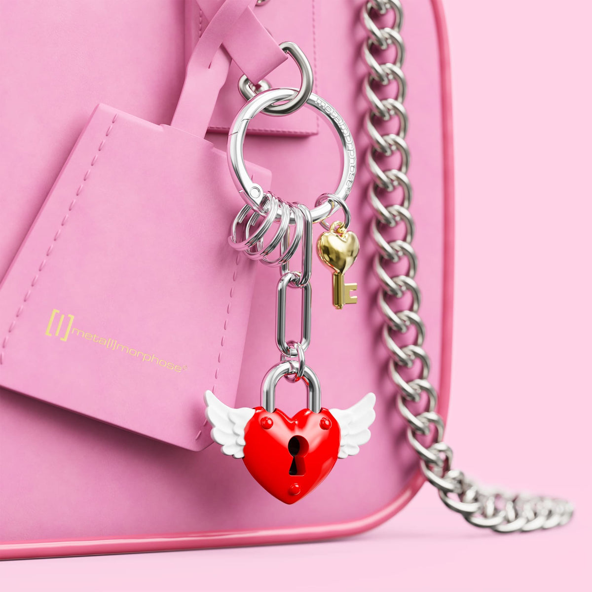 Metalmorphose Love Lock Kırmızı Anahtarlık