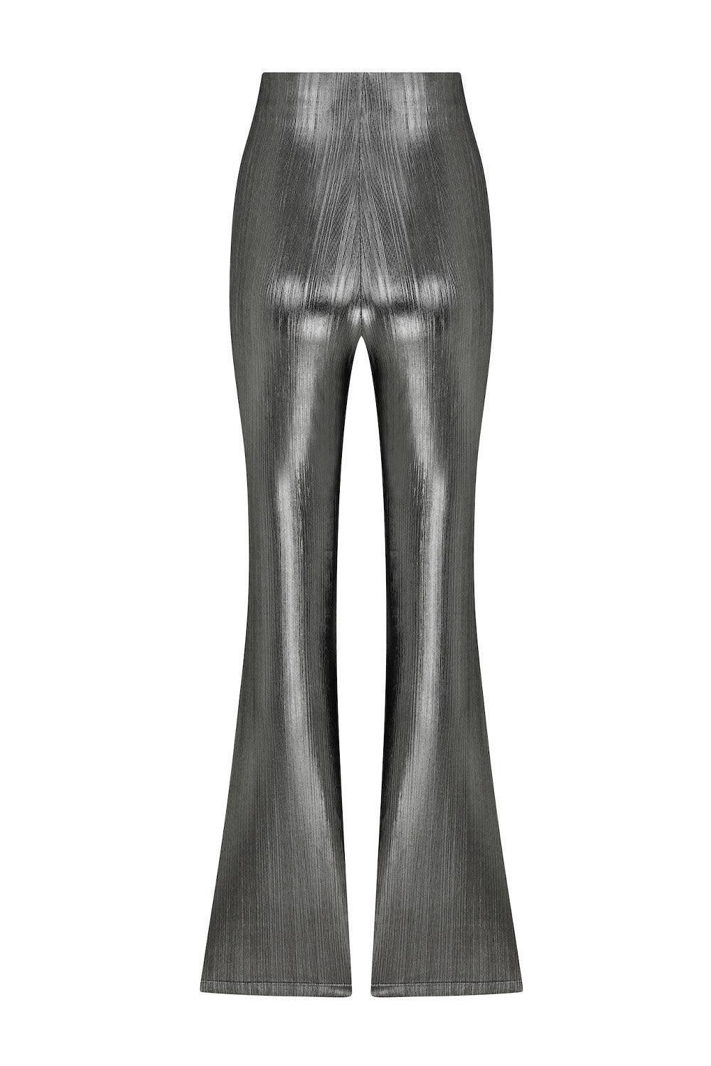 Maeve-Loose Fit Metallic Pants-Kot Pantolon-3-fleurdirect.live