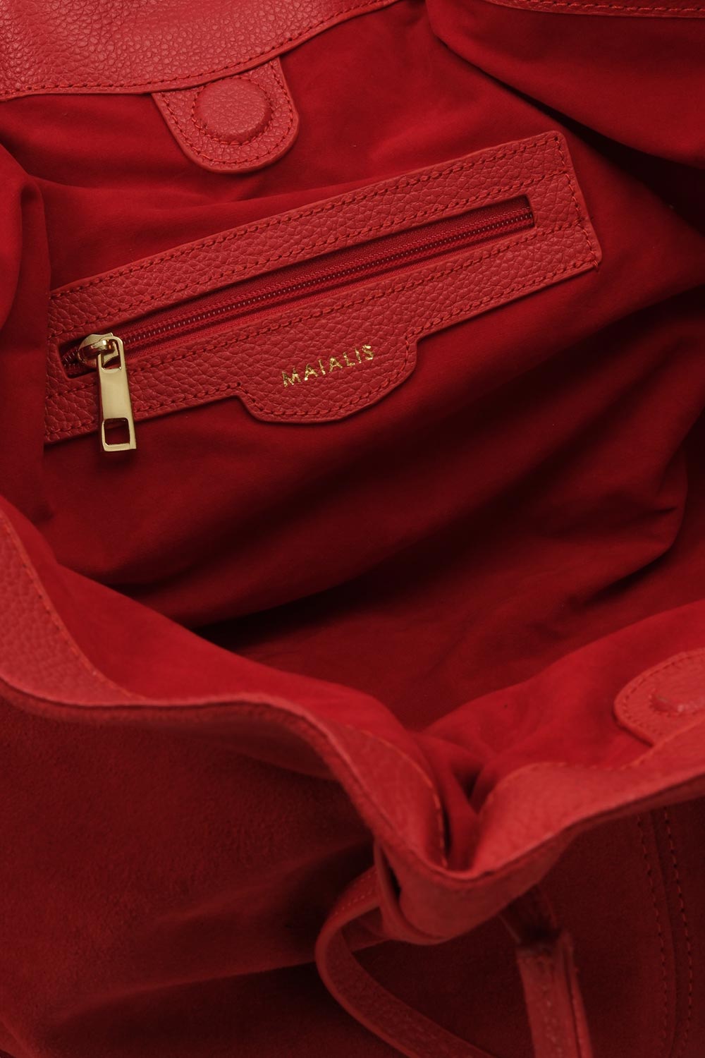 Maialis Design-Dyna Mini Red Suede-Omuz Çantası-2-fleurdirect.live