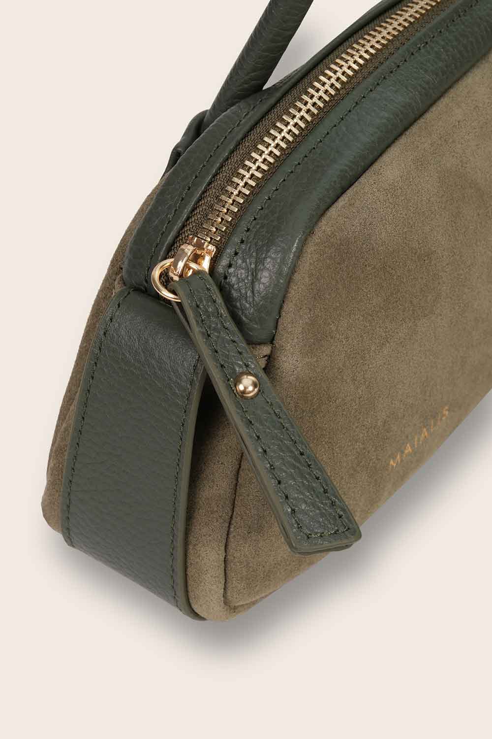 Maialis Design-Stella Green Suede-Omuz Çantası-3-fleurdirect.live
