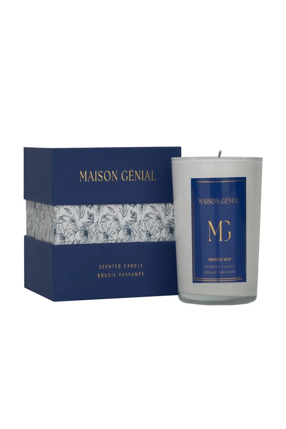 Maison Genial-Maison Genial Luxury Sophistic Gold Mavi Mum Büyük Boy 290g-Mum-1-fleurdirect.live