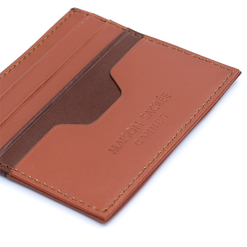Maison Sacrée-Maison Sacrée Tan Card Holder-Cüzdan & Kartlık-2-fleurdirect.live