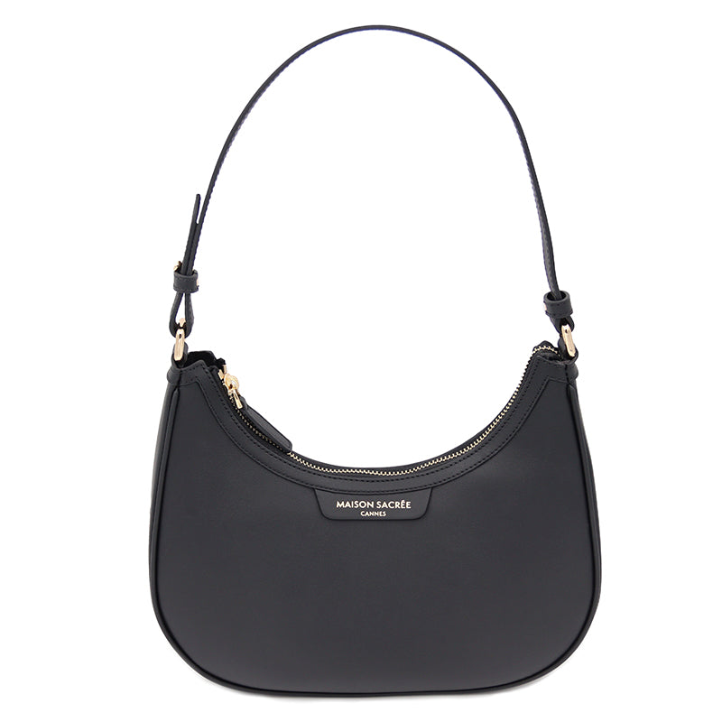 Maison Sacrée-Mirandole Black Leather Shoulder Bag-Omuz Çantası-1-fleurdirect.live