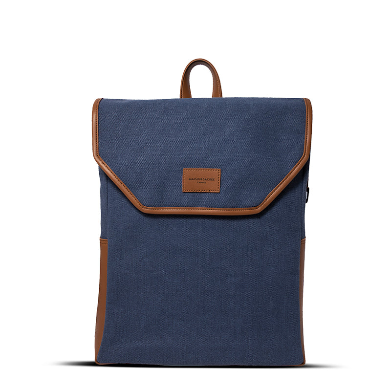 Maison Sacrée-Paloma Navy Blue 15'' Backpack-Sırt Çantası-1-fleurdirect.live