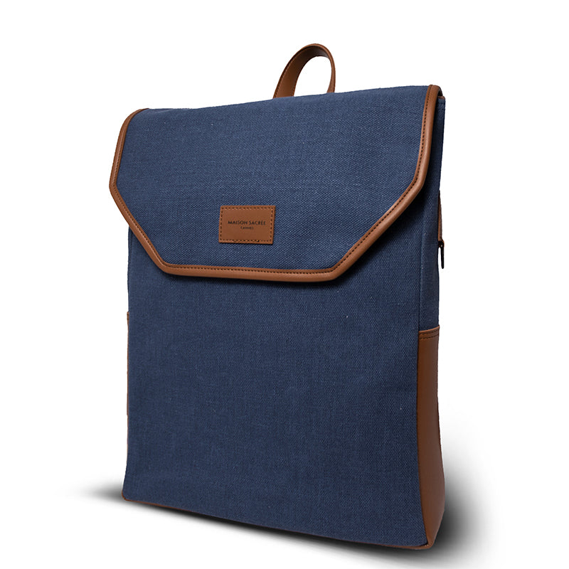 Maison Sacrée-Paloma Navy Blue 15'' Backpack-Sırt Çantası-2-fleurdirect.live