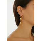 Maison Soula-Octagon Chain Drop Earrings-Earrings-2-fleurdirect.live