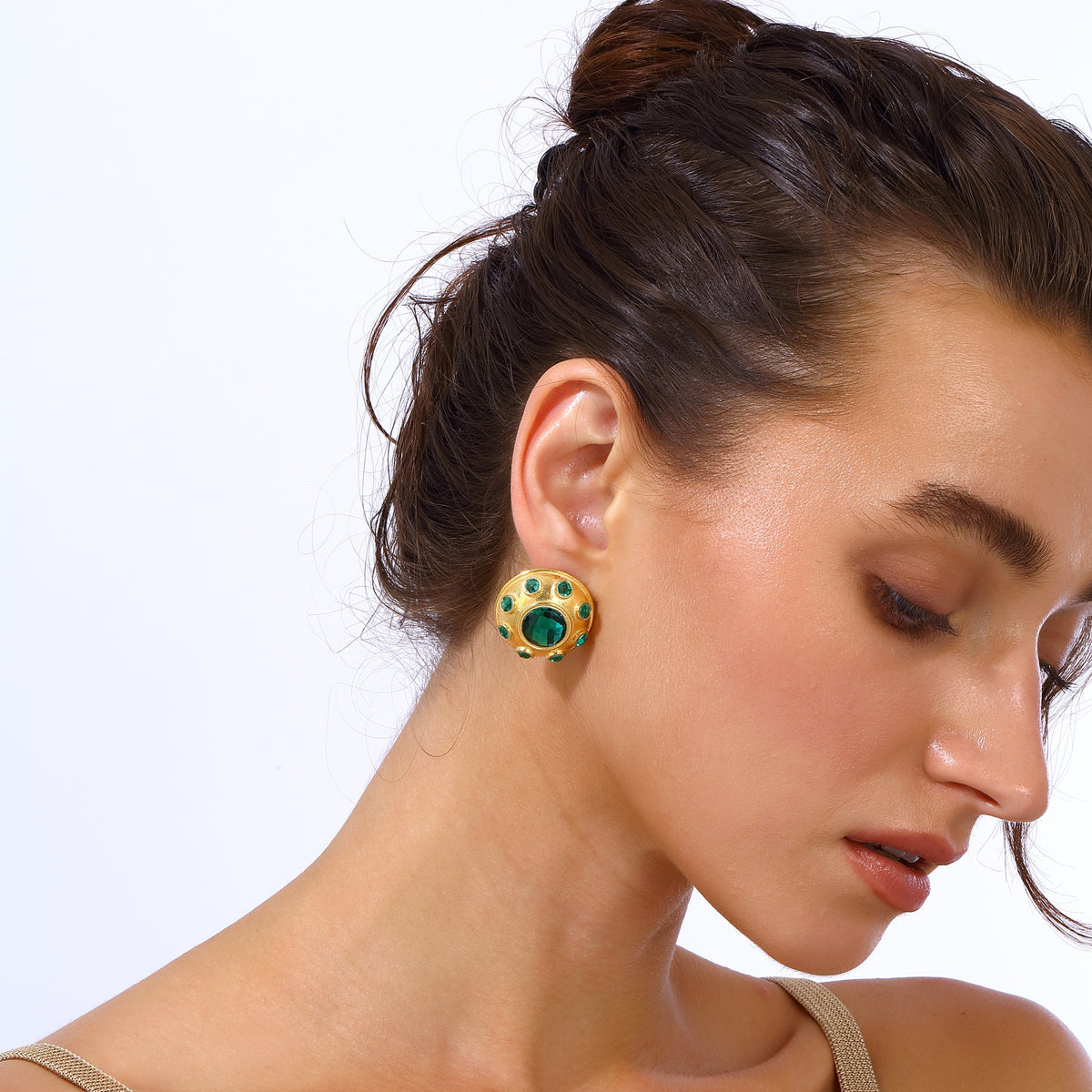 Maison Soula-Olympia Earrings Emerald Green-Earrings-6-fleurdirect.live