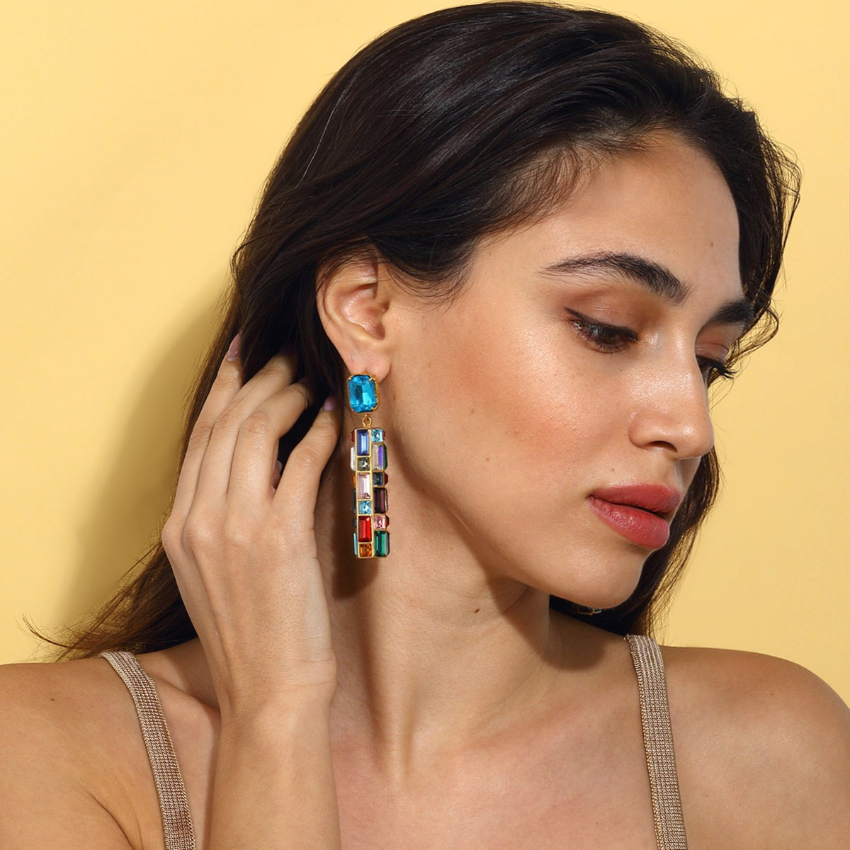 Maison Soula-Gloria Earrings Deep Blue-Earrings-4-fleurdirect.live