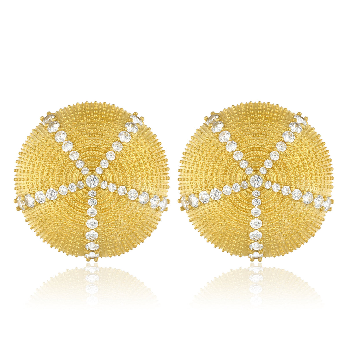 Maison Soula-Sea Urchin Earrings Clear-Earrings-1-fleurdirect.live