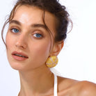 Maison Soula-Sea Urchin Earrings Rose Pink-Earrings-5-fleurdirect.live