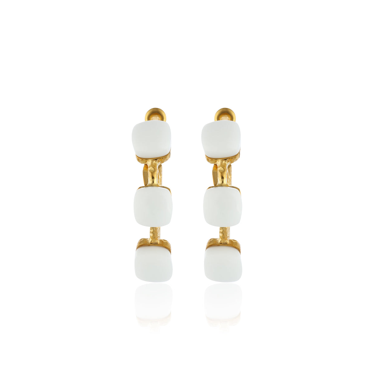Maison Soula-Siena Hoop Earrings Matte White-Earrings-3-fleurdirect.live