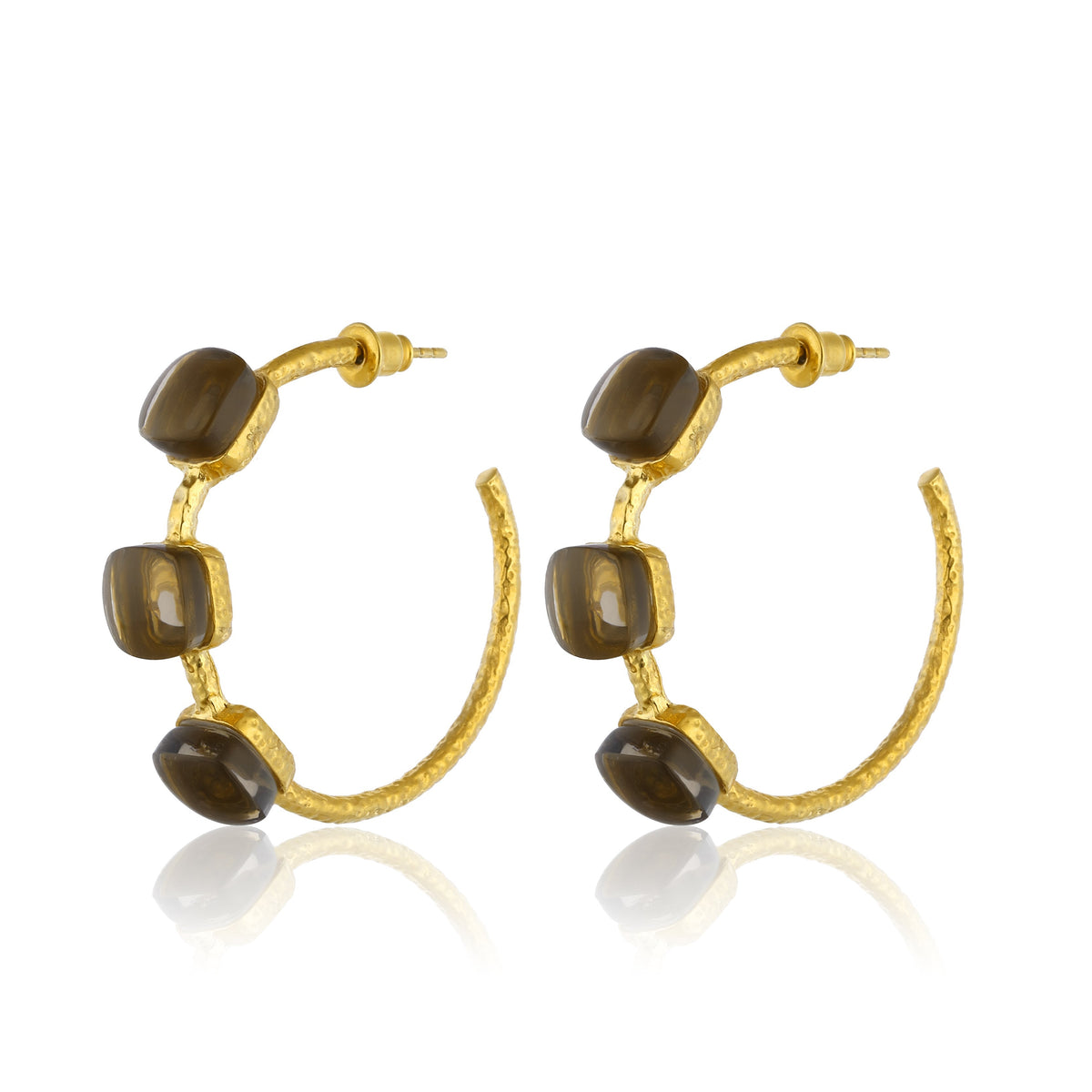 Maison Soula-Siena Hoop Earrings Smokey Anthracite-Earrings-1-fleurdirect.live