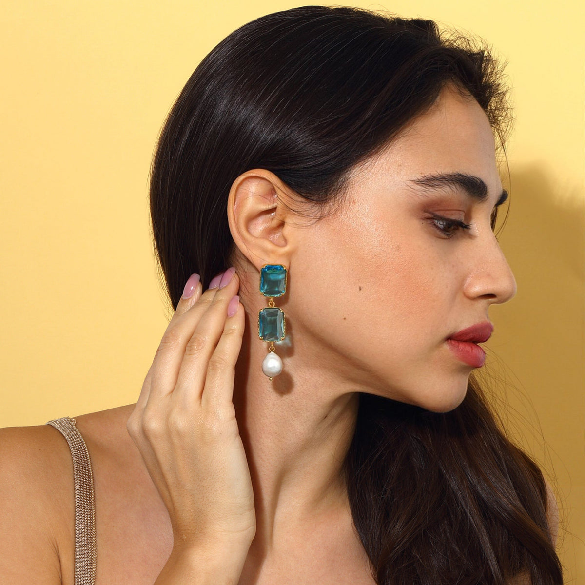 Maison Soula-Sloane Earrings Deep Blue-Earrings-2-fleurdirect.live
