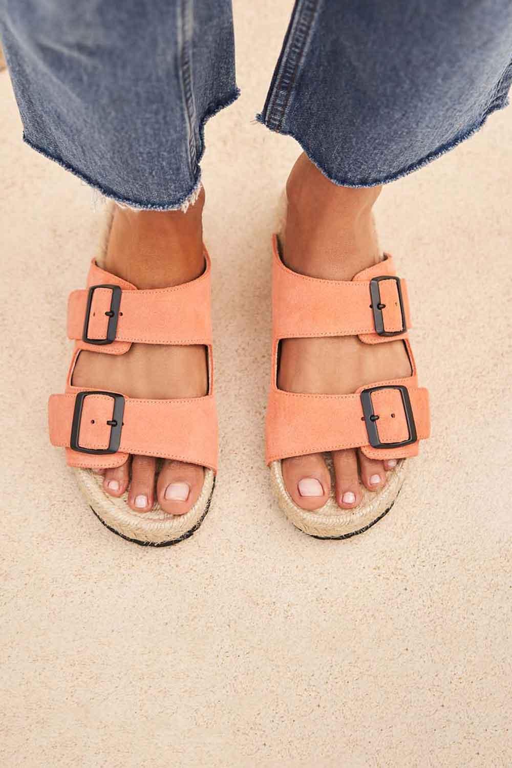 Manebi-Hamptons Nordic Sandals Apricot-Sandalet & Terlik-3-fleurdirect.live