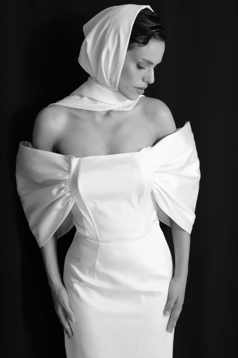 Manshet-Brigitte Straplez Saten Nikah Elbisesi-Elbise-4-fleurdirect.live