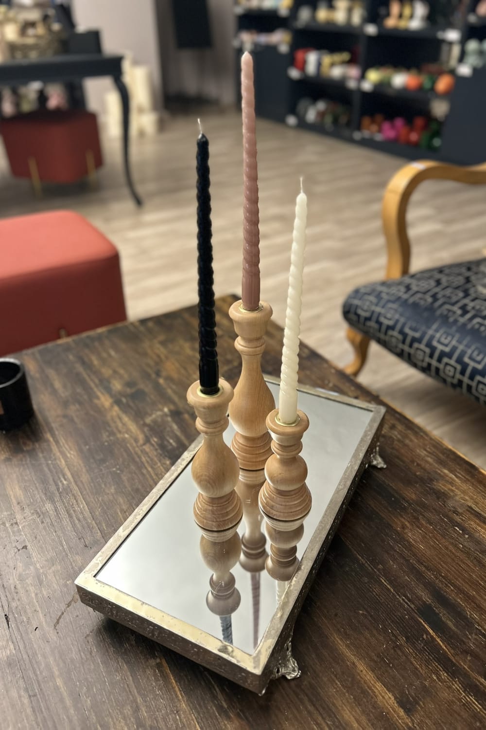 Massello Design-Tornio 3'lü Ahşap Şamdan & Mumluk-Mumluk & Şamdan-4-fleurdirect.live