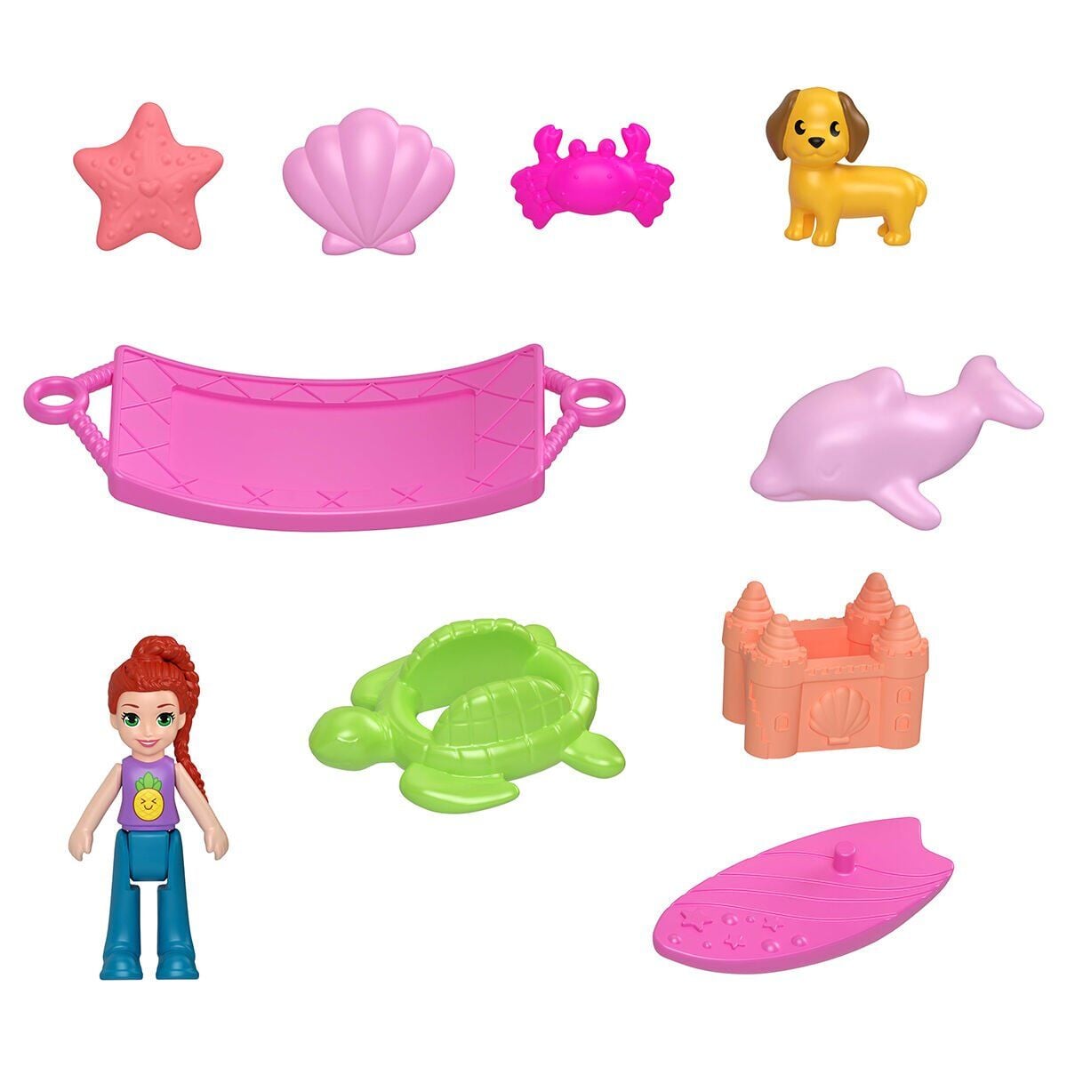Jfv00 Polly Pocket Ananas Köpekçik Plajı Mini Oyun Seti