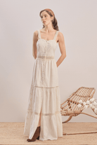 Mavlo-Soft Rose Nakışlı Koton Maxi Elbise-Elbise-1-fleurdirect.live