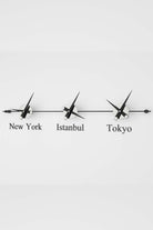 Mclocks-Worldclock 3 silver siyah Dekoratif duvar saati-Duvar Saati-1-fleurdirect.live