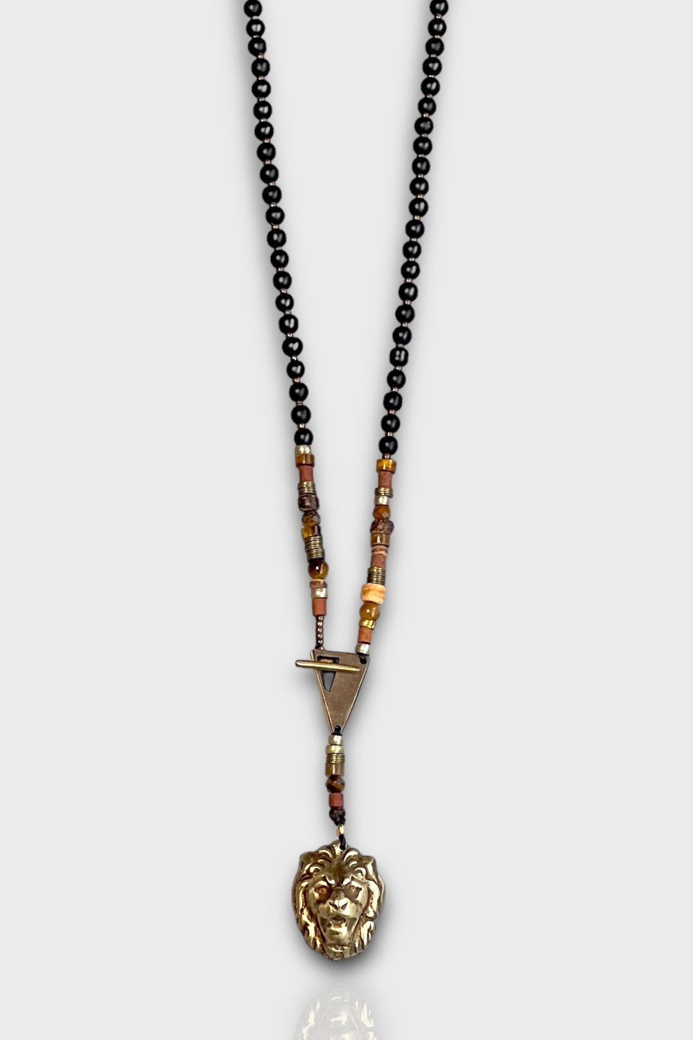 Mey Atelier-King Leo – Antika Aslan Figürlü Onyx Tiger Eye Unisex Kolye-Kolye-1-fleurdirect.live