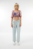 Midground-Batik Desenli Mesh Crop Top-Crop Top-1-fleurdirect.live