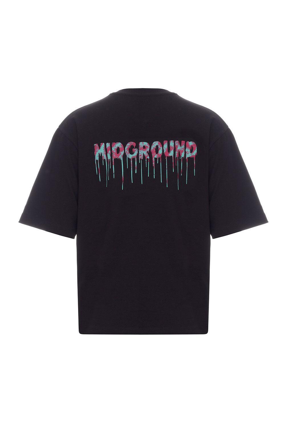 Midground-Logo Baskılı Oversize Basic T-shirt-T-Shirts-2-fleurdirect.live