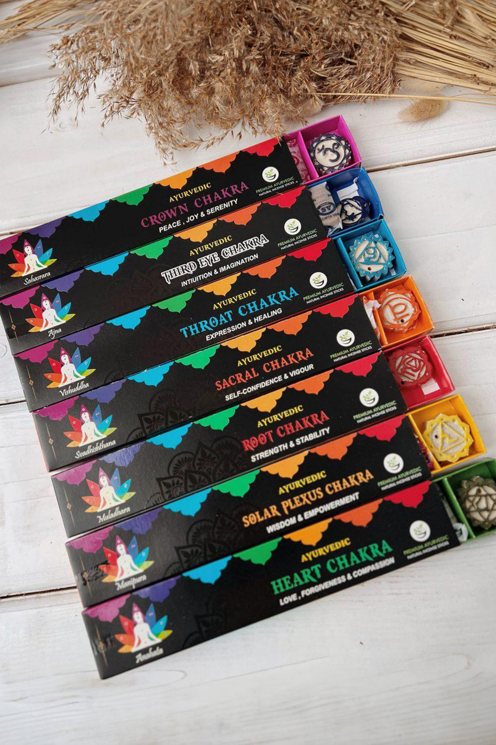 Miebox Rituals-7 Chakra Tütsü Ve Tüsülük Seti * Premium Edition-Tütsü-1-fleurdirect.live