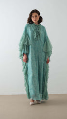 Miha-Kollari Dantel Firfirli Kaftan Elbi̇se Mint-1-fleurdirect.live