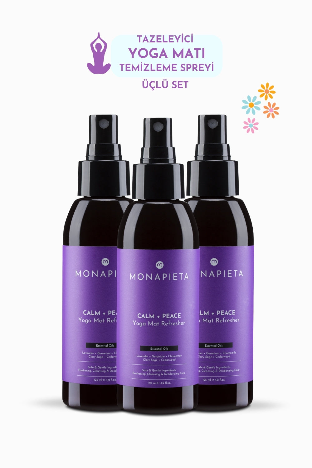Monapieta-Monapieta Tazeleyici Yoga Matı Temizleme Spreyi | Yenileyici & Koku Giderici | Sakin & Huzurlu Aura | 3x125 Ml-Oda Kokusu-1-fleurdirect.live