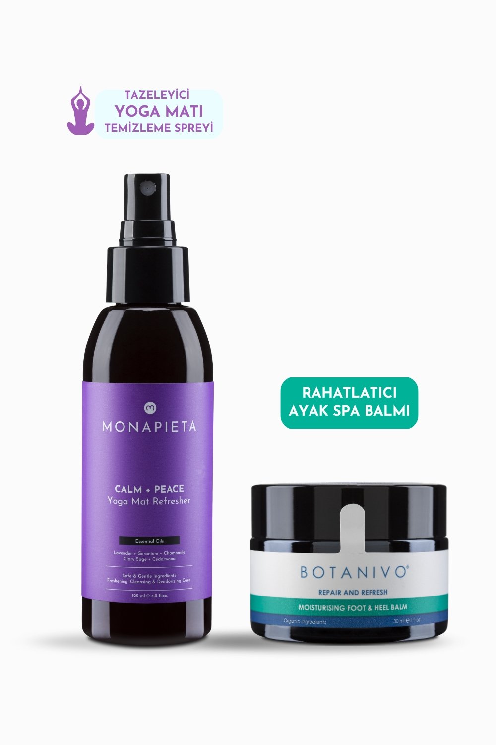 Monapieta-Monapieta Yoga Namaste Seti | Yoga Matı Temizleme Ve Aura Spreyi & Rahatlatıcı Ayak Spa Balmı | 2 Li Set-Oda Kokusu-1-fleurdirect.live