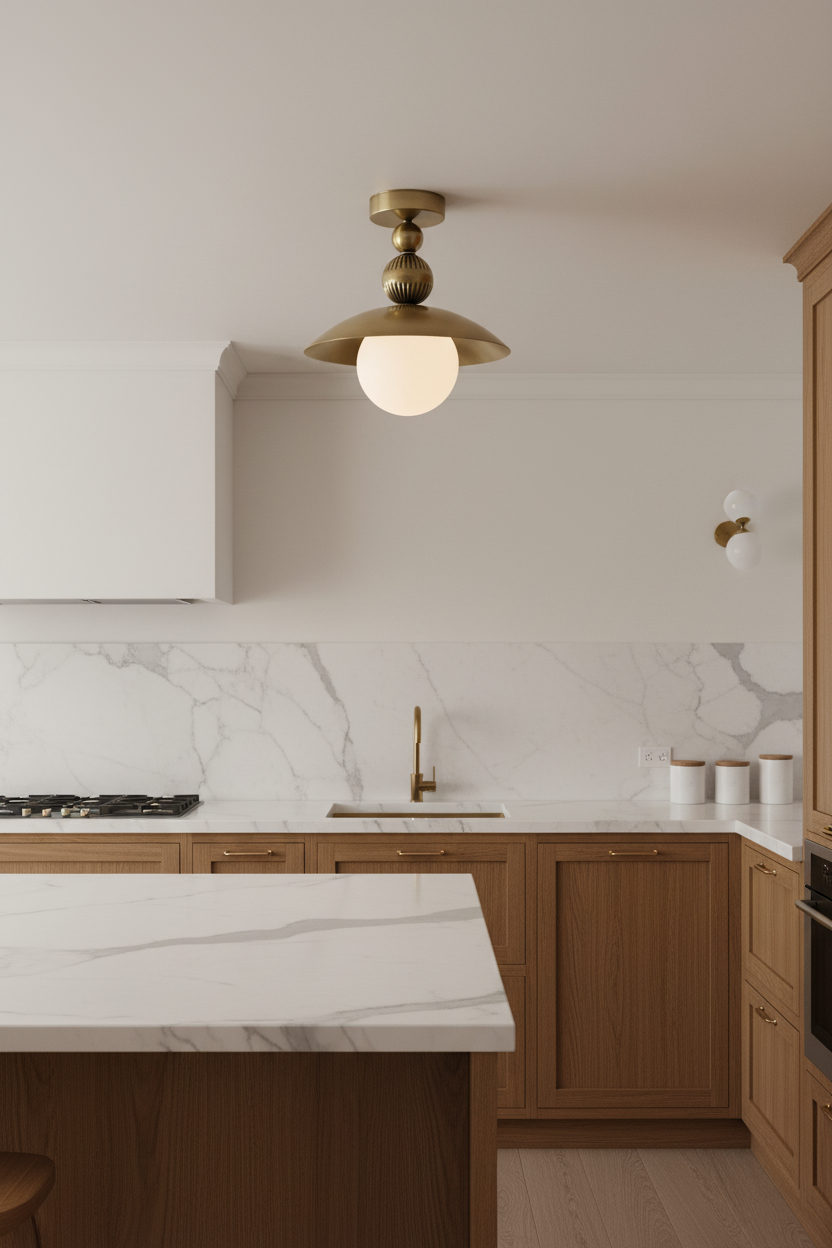Motto Home Design-Vintage Eskitme Pirinç Opal Camlı Tavan Aydınlatması-Avize-6-fleurdirect.live