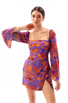 Movom Swimwear-Mauve Square Neck Dress-Elbise-4-fleurdirect.live