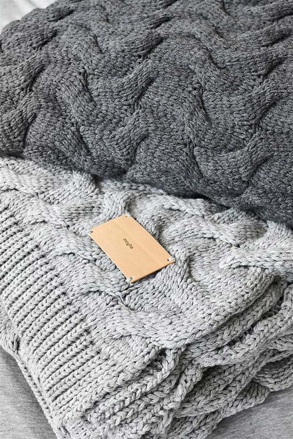 Moyha-Chunky Gri Yatak Örtüsü (180 x 240)-Yatak Örtüsü-5-fleurdirect.live