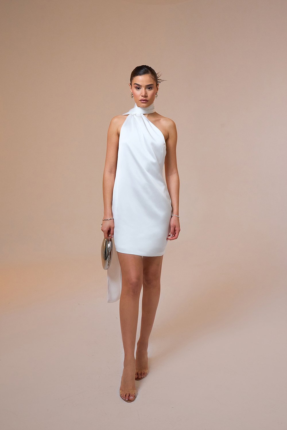 Mozto-Carina Halter Neck Satin Mini Dress-Elbise-1-fleurdirect.live