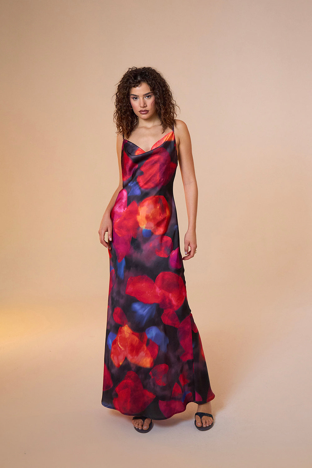 Mozto-Jace Satin Multicolor Print Maxi Slip Dress-Elbise-3-fleurdirect.live