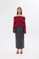 Mozto-Kaia Burgundy Pullover-Kazak & Triko-2-fleurdirect.live